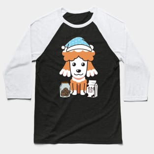 Funny poodle is having a midnight snack Baseball T-Shirt